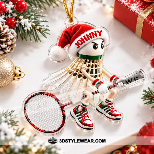 Badminton Home Decor, Christmas Ornament, Personalized Ornament style option 2