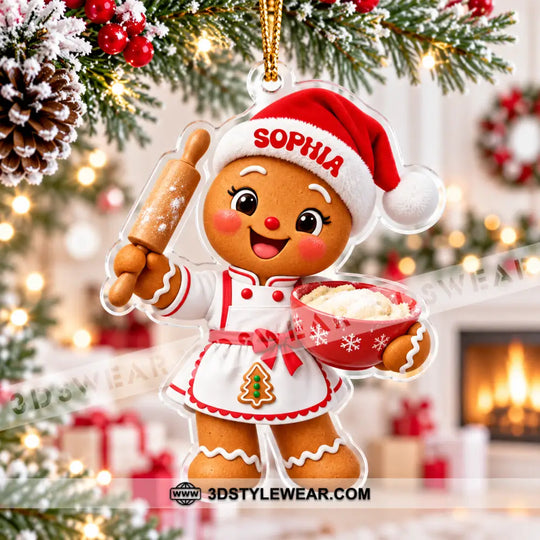 Baker Home Decor, Christmas Ornament, Personalized Ornament style option 2