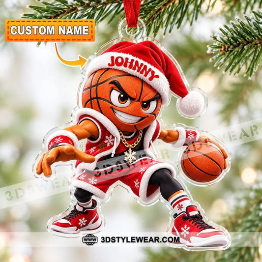 Basketball Home Decor Christmas Ornament Personalized Ornament - 3.54’’ / 1 Ornament - Ornament