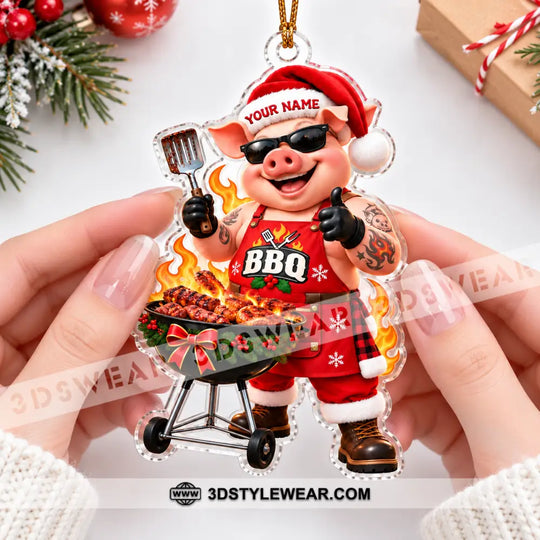 BBQ Home Decor, Christmas Ornament, Personalized Ornament style option 3