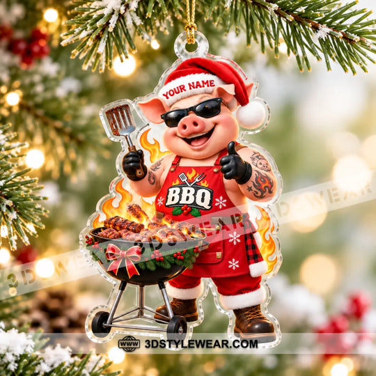 BBQ Home Decor, Christmas Ornament, Personalized Ornament style option 2