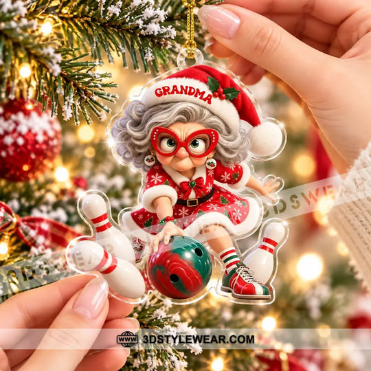 Bowling Grandma Home Decor, Christmas Ornament, Personalized Ornament style option 4