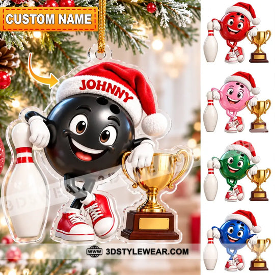 Bowling Home Decor, Christmas Ornament, Personalized Ornament style option 1