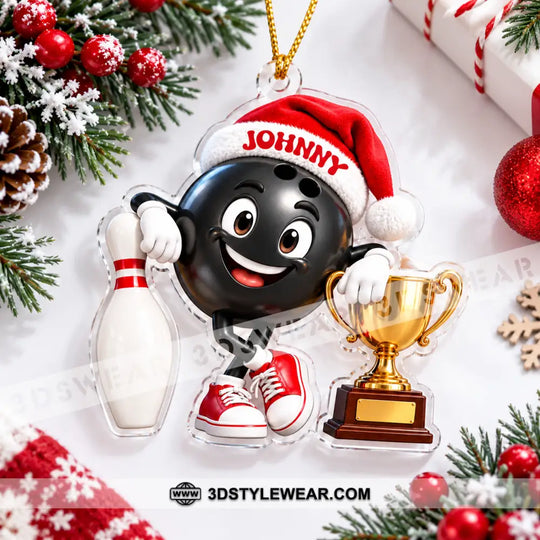 Bowling Home Decor, Christmas Ornament, Personalized Ornament style option 4