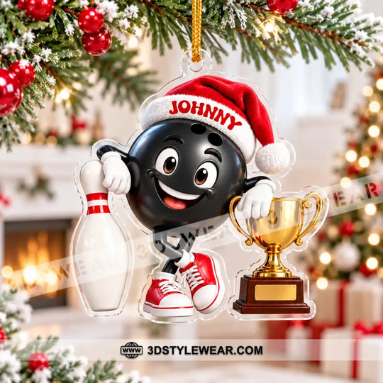 Bowling Home Decor, Christmas Ornament, Personalized Ornament style option 3