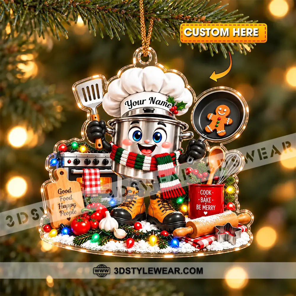 Chef Home Decor Christmas Ornament Personalized Ornament - 3.54’’ / 1 Ornament - Ornament