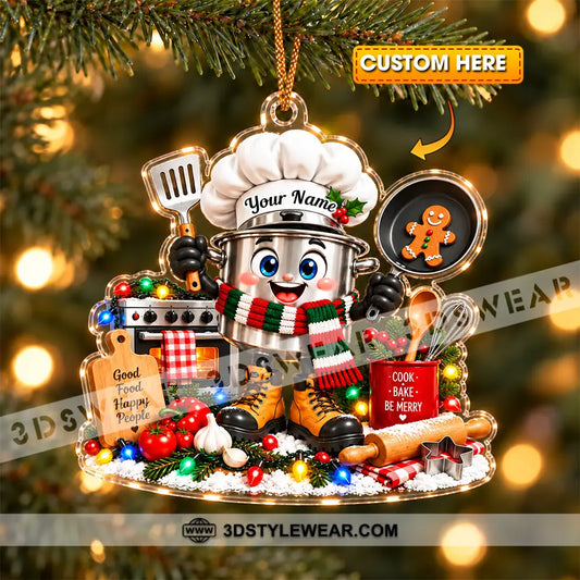 Chef Home Decor Christmas Ornament Personalized Ornament - 3.54’’ / 1 Ornament - Ornament