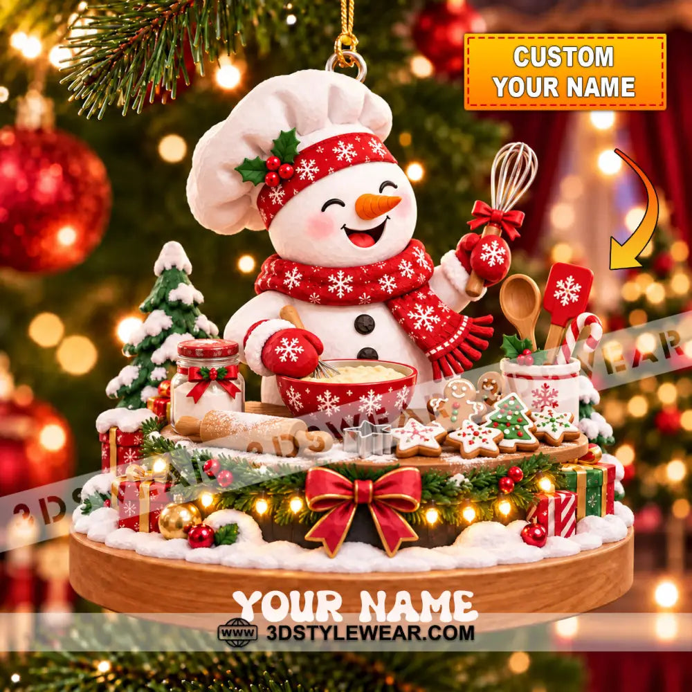 Chef Home Decor Christmas Ornament Personalized Ornament - 3.54’’ / 1 Ornament - Ornament