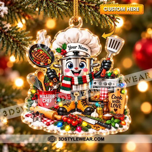 Chef Home Decor Christmas Ornament Personalized Ornament - 3.54’’ / 1 Ornament - Ornament