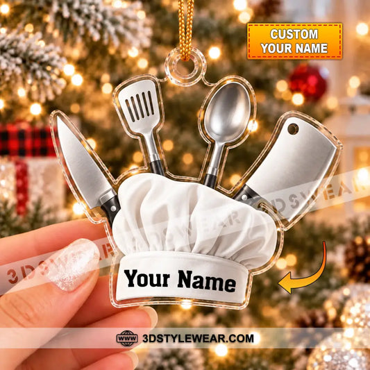 Chef Home Decor Christmas Ornament Personalized Ornament - 3.54’’ / 1 Ornament - Ornament