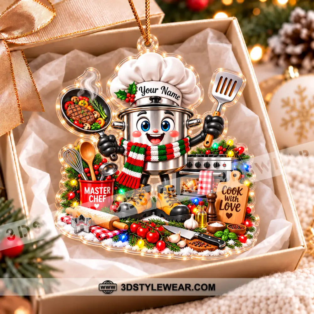 Chef Home Decor Christmas Ornament Personalized Ornament - Ornament