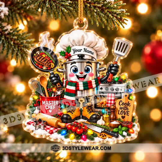 Chef Home Decor, Christmas Ornament, Personalized Ornament style option 4