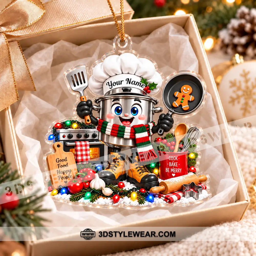 Chef Home Decor Christmas Ornament Personalized Ornament - Ornament