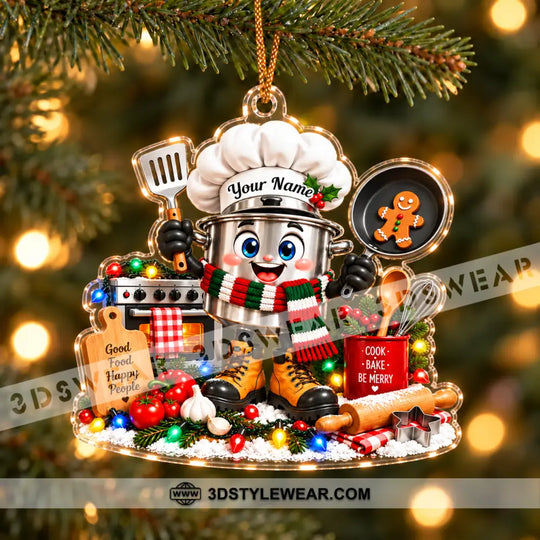 Chef Home Decor, Christmas Ornament, Personalized Ornament style option 2
