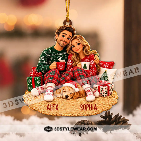 Christmas Couple Home Decor, Christmas Ornament, Personalized Ornament style option 4