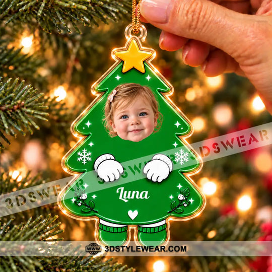 Christmas Tree Baby Home Decor, Christmas Ornament, Personalized Ornament style option 3