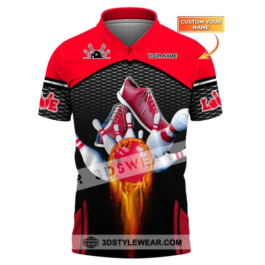 Custom Unisex Polo Shirt, Bowling T-Shirt, Bowling Love, Shirt For Bowling Lovers style option 1
