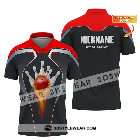 Custom Unisex Polo Shirt, Bowling T-Shirt, Bowling Strike, Shirt For Bowling Lovers style option 1