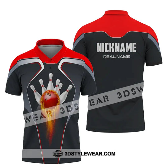 Custom Unisex Polo Shirt, Bowling T-Shirt, Bowling Strike, Shirt For Bowling Lovers style option 4