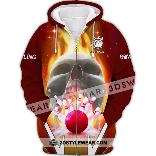 Custom Unisex Shirt, Bowling Skull T-Shirt, Bowling Shirt, Shirt For Bowling Lovers style option 2