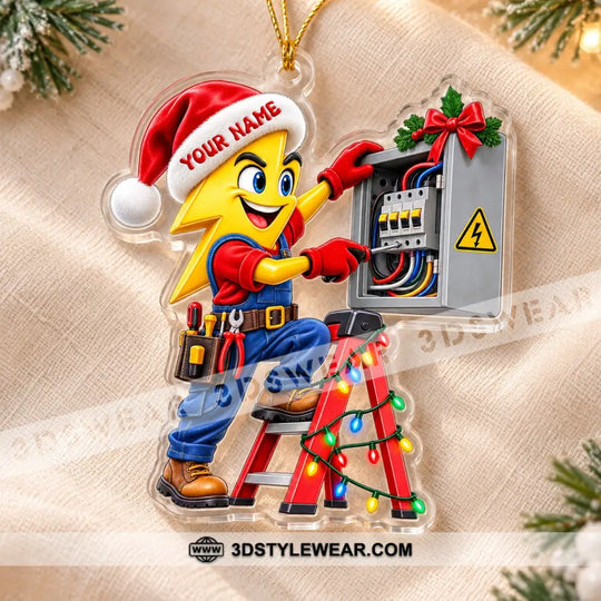 Electrician Home Decor, Christmas Ornament, Personalized Ornament style option 4