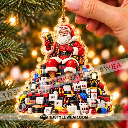 Electrician Home Decor, Christmas Ornament, Personalized Ornament style option 2