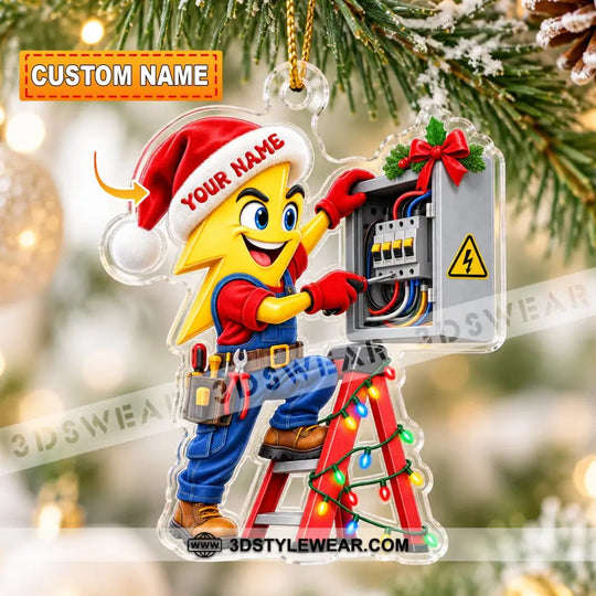 Electrician Home Decor, Christmas Ornament, Personalized Ornament style option 1