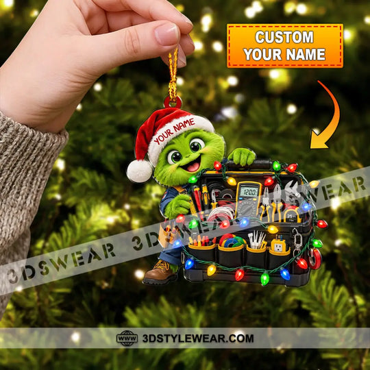 Electrician Home Decor, Christmas Ornament, Personalized Ornament style option 1