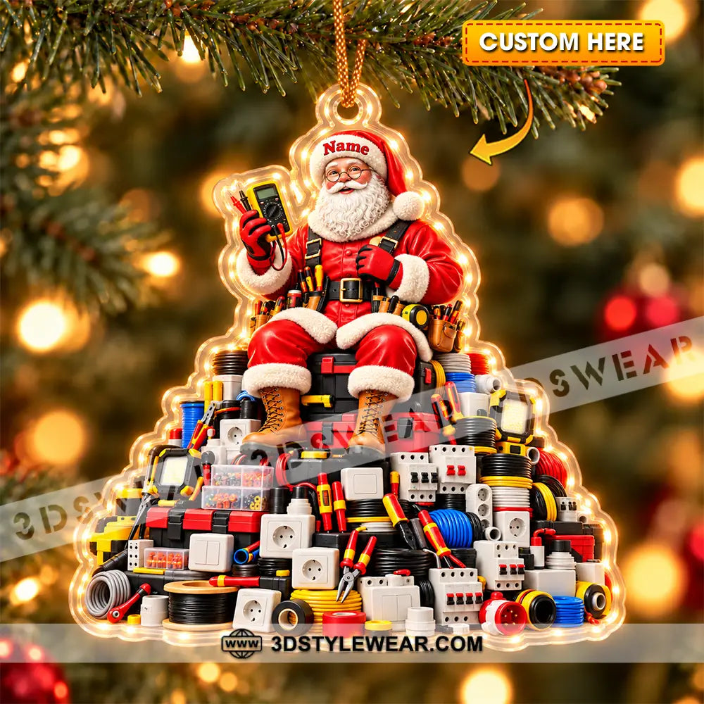 Electrician Home Decor Christmas Ornament Personalized Ornament - 3.54’’ / 1 Ornament - Ornament