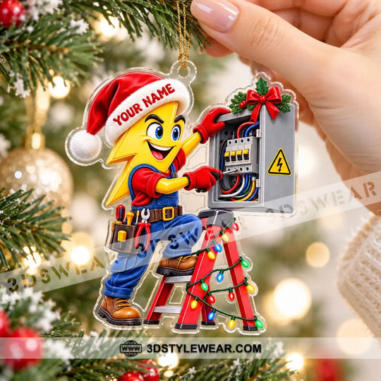 Electrician Home Decor, Christmas Ornament, Personalized Ornament style option 3