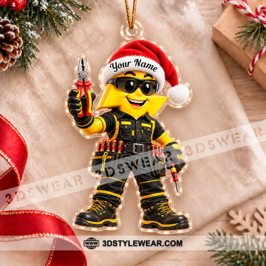 Electrician Home Decor, Christmas Ornament, Personalized Ornament style option 2
