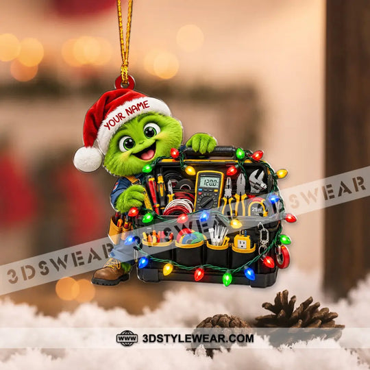 Electrician Home Decor, Christmas Ornament, Personalized Ornament style option 3
