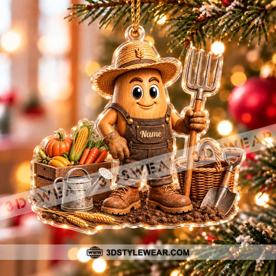Farmer Home Decor, Christmas Ornament, Personalized Ornament style option 4