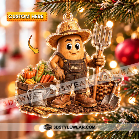 Farmer Home Decor Christmas Ornament Personalized Ornament - 3.54’’ / 1 Ornament - Ornament
