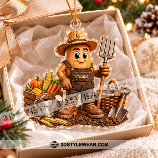 Farmer Home Decor, Christmas Ornament, Personalized Ornament style option 2