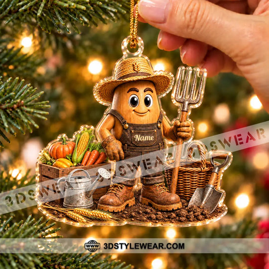 Farmer Home Decor, Christmas Ornament, Personalized Ornament style option 3