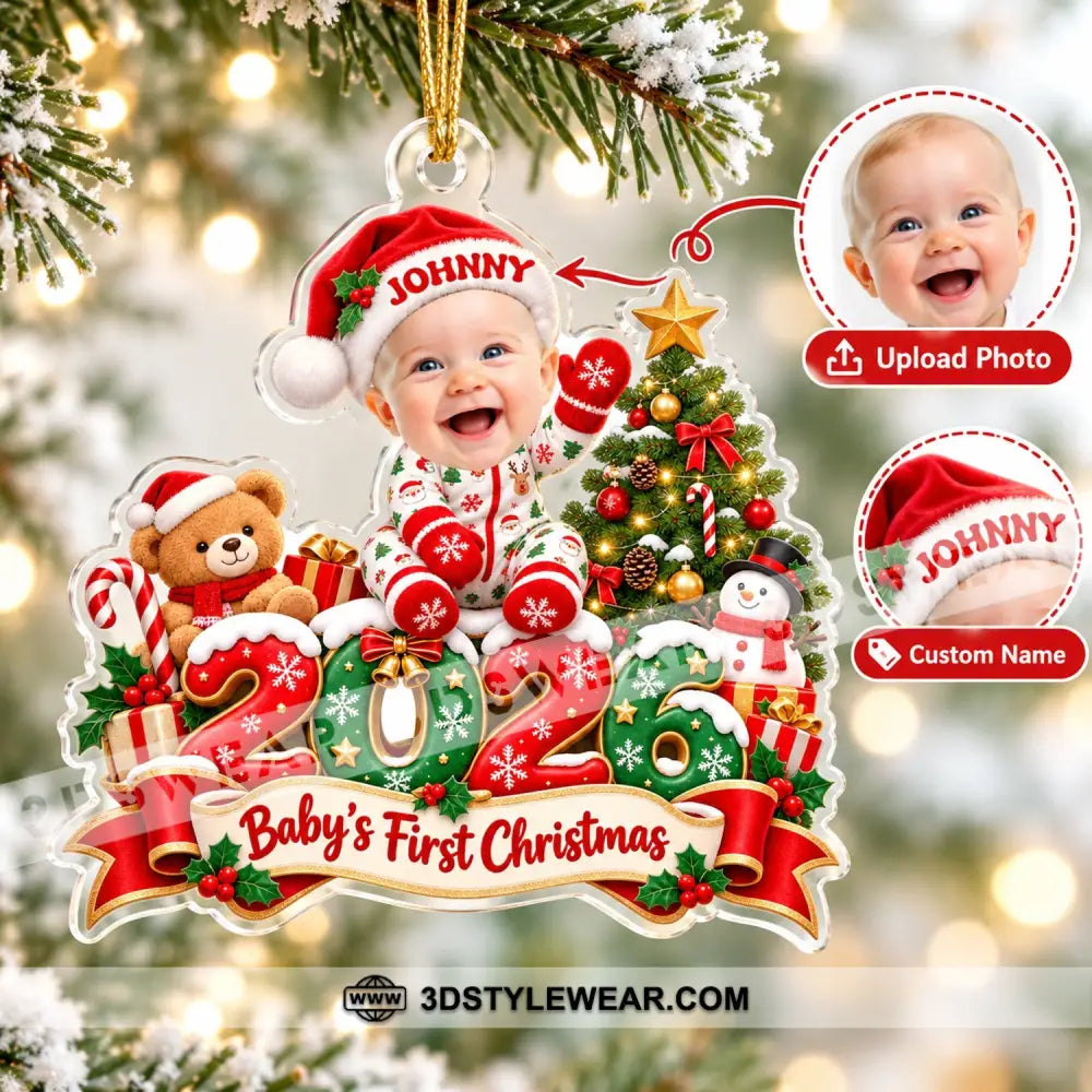 First Christmas Baby Home Decor Christmas Ornament Personalized Ornament - 3.54’’ / 1 Ornament - Ornament