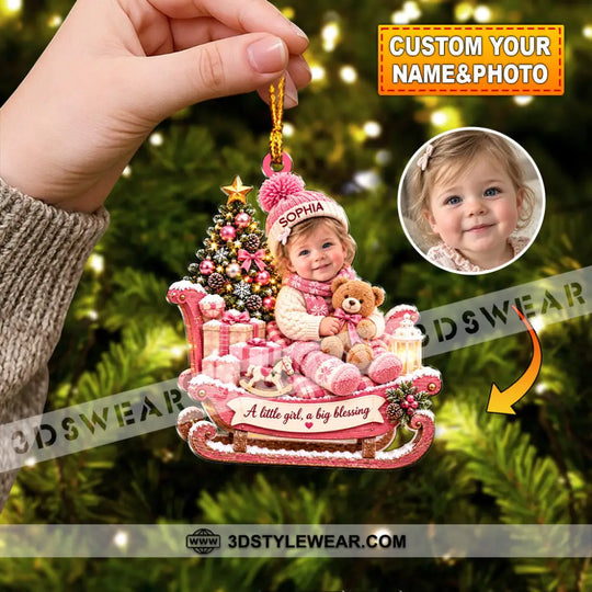 First Christmas Baby Home Decor, Christmas Ornament, Personalized Ornament style option 1