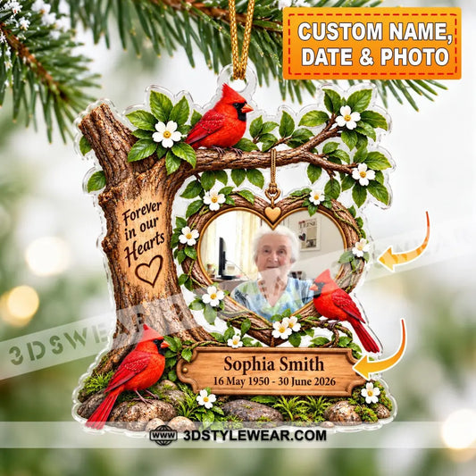 Forever In Our Heart Home Decor Christmas Ornament Personalized Ornament - 3.54’’ / 1 Ornament - Ornament