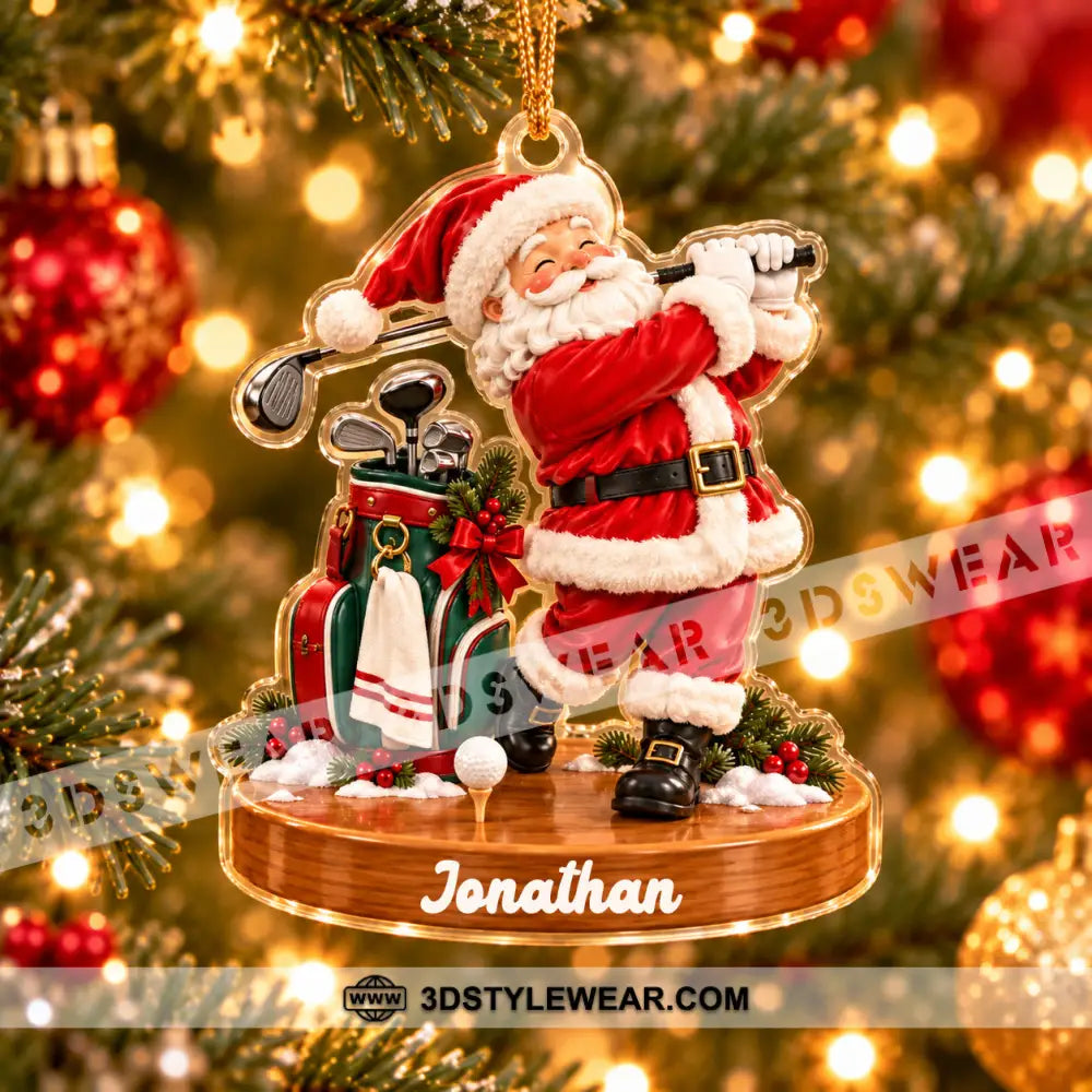 Golf Santa Home Decor Christmas Ornament Personalized Ornament - Ornament