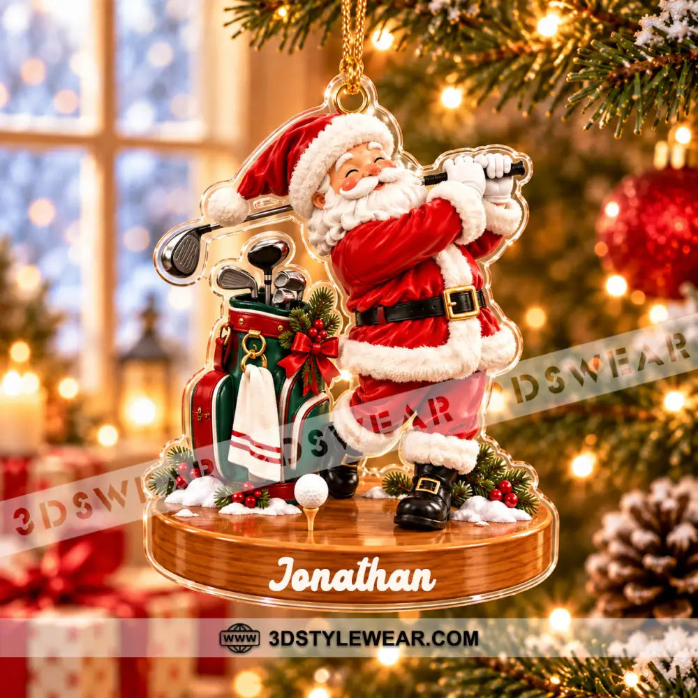 Golf Santa Home Decor Christmas Ornament Personalized Ornament - Ornament