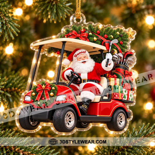 Golf Santa Home Decor, Christmas Ornament, Personalized Ornament style option 4