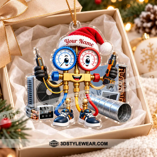 HVAC Tech Home Decor, Christmas Ornament, Personalized Ornament style option 4