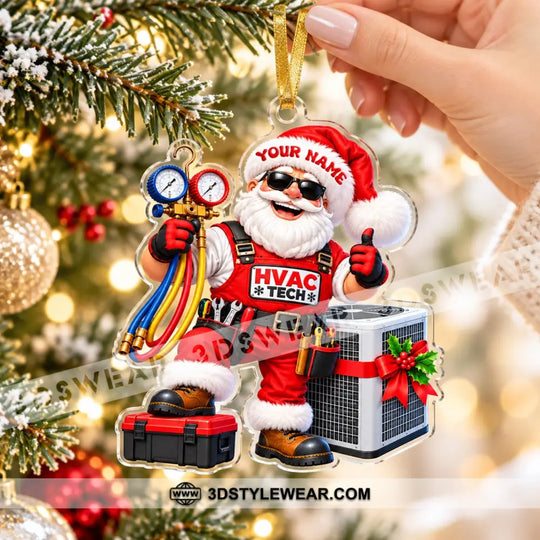 HVAC Tech Home Decor, Christmas Ornament, Personalized Ornament style option 2