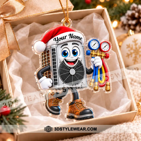 HVAC Tech Home Decor, Christmas Ornament, Personalized Ornament style option 3