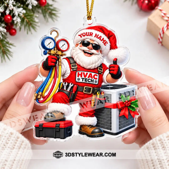HVAC Tech Home Decor, Christmas Ornament, Personalized Ornament style option 4