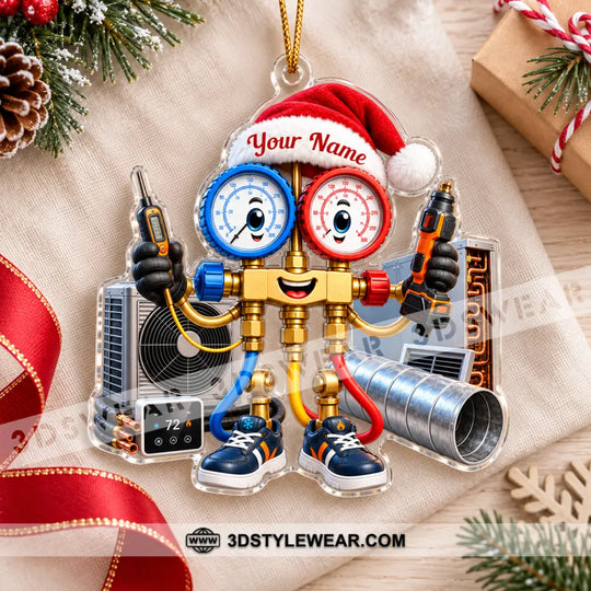 HVAC Tech Home Decor, Christmas Ornament, Personalized Ornament style option 3