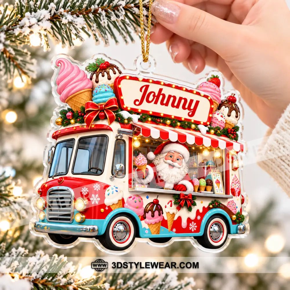 Ice Cream Santa Home Decor Christmas Ornament Personalized Ornament - Ornament