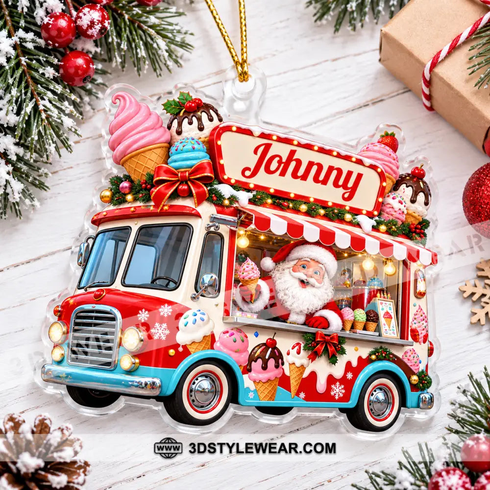 Ice Cream Santa Home Decor Christmas Ornament Personalized Ornament - Ornament