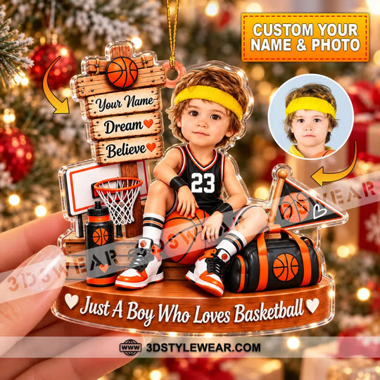 Just A Boy Who Loves Basketball Home Decor, Christmas Ornament, Personalized Ornament style option 4